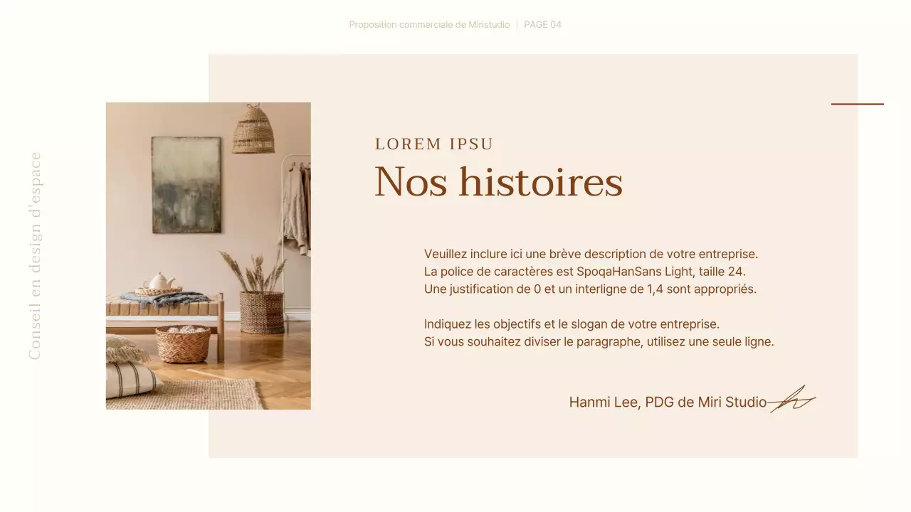 Présentation simple beige