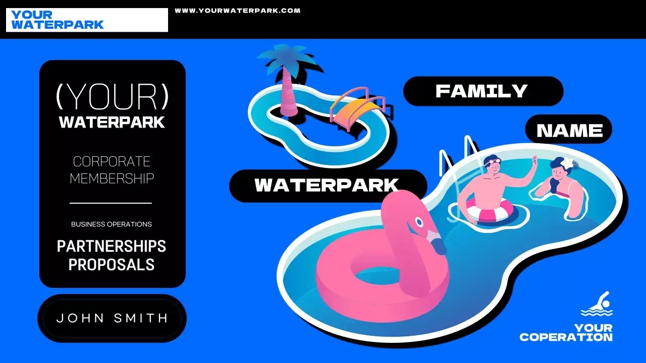 블루 모던 워터파크 프로모션 프리젠테이션