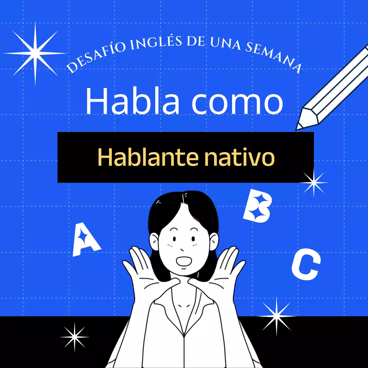 Desafío para aprender inglés con un tema azul