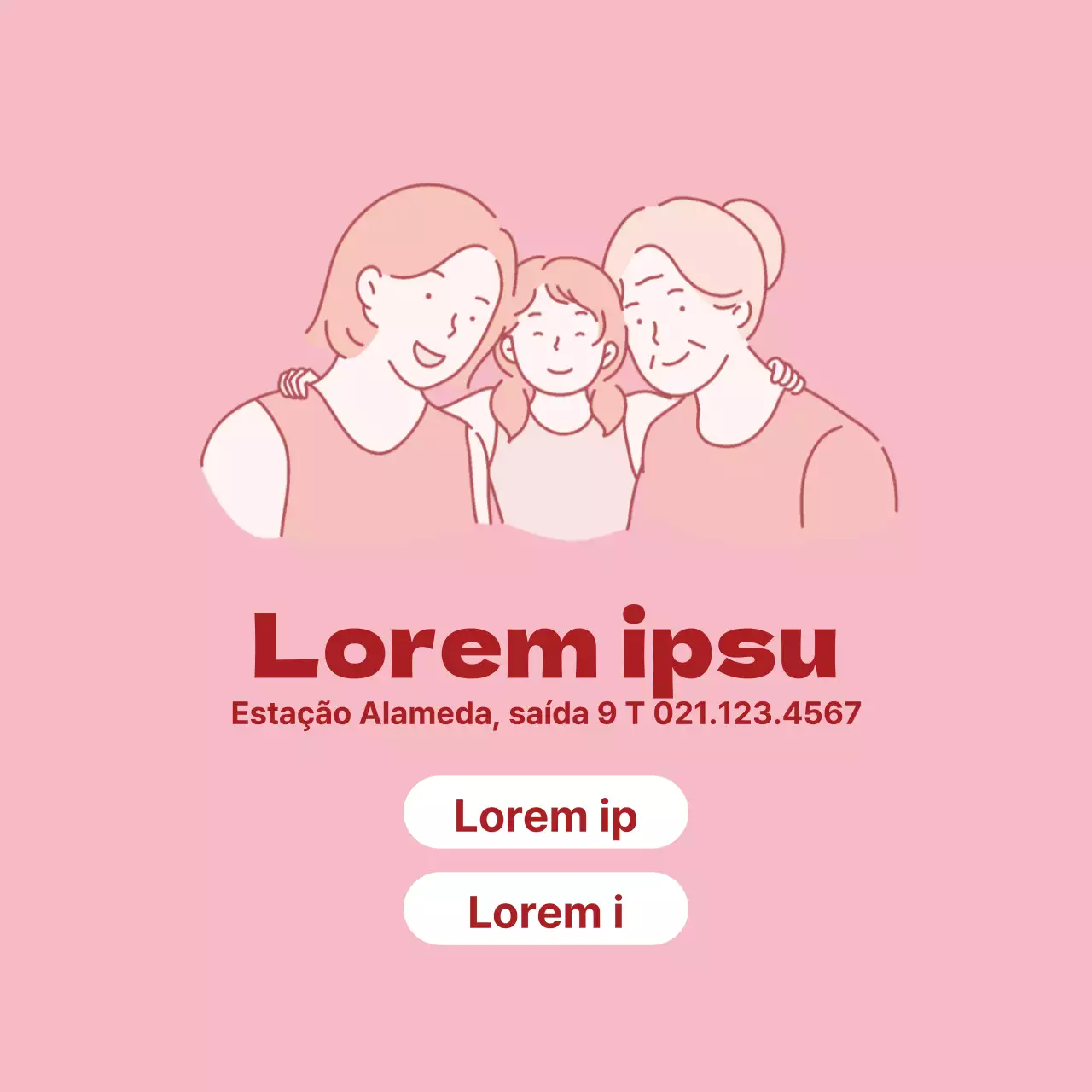 Etiqueta de ginecologia com ilustração simples cor-de-rosa