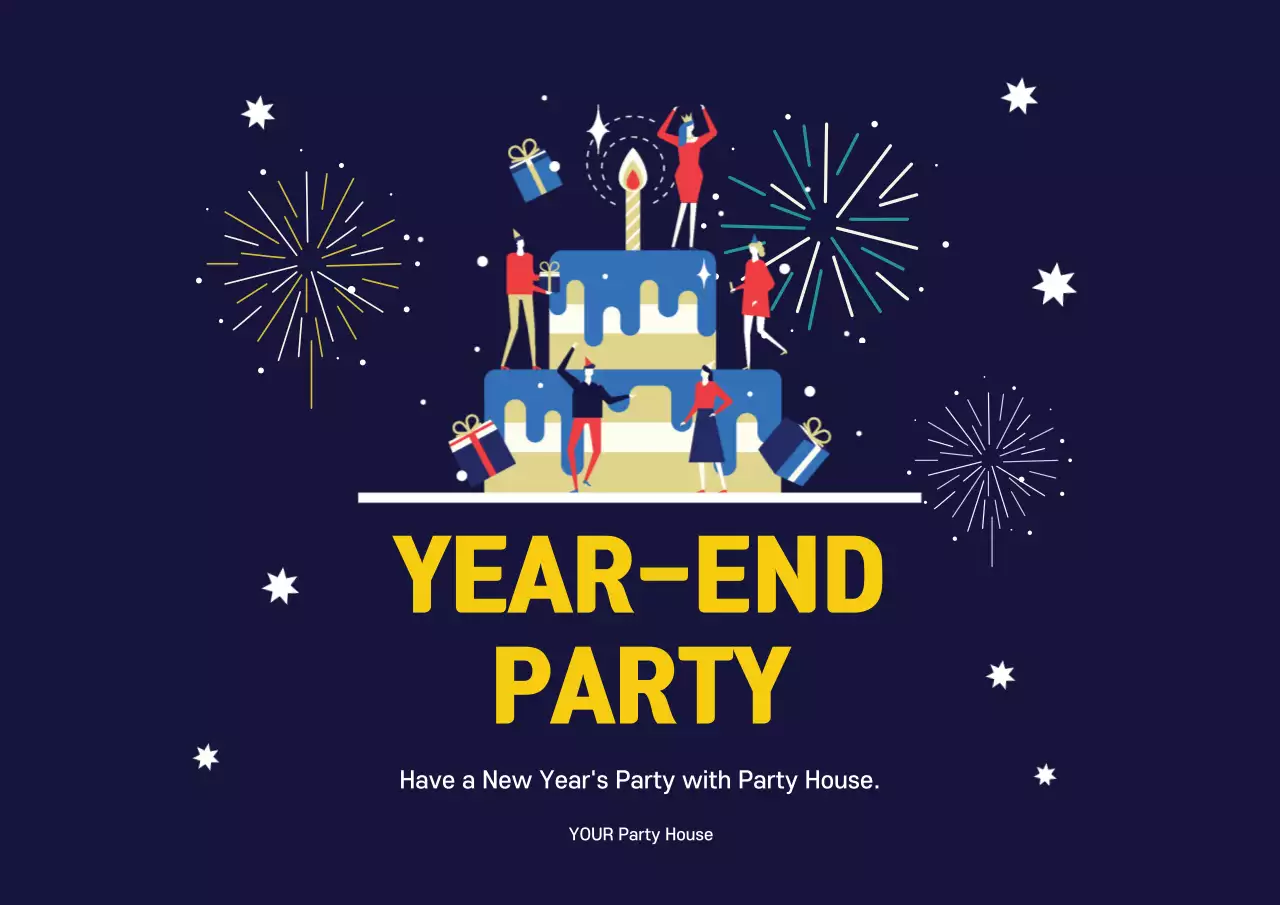 Navy Modern Party Invitation Poster