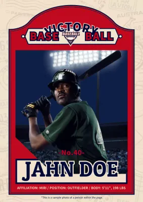 Red Vintage Baseball Card Poster