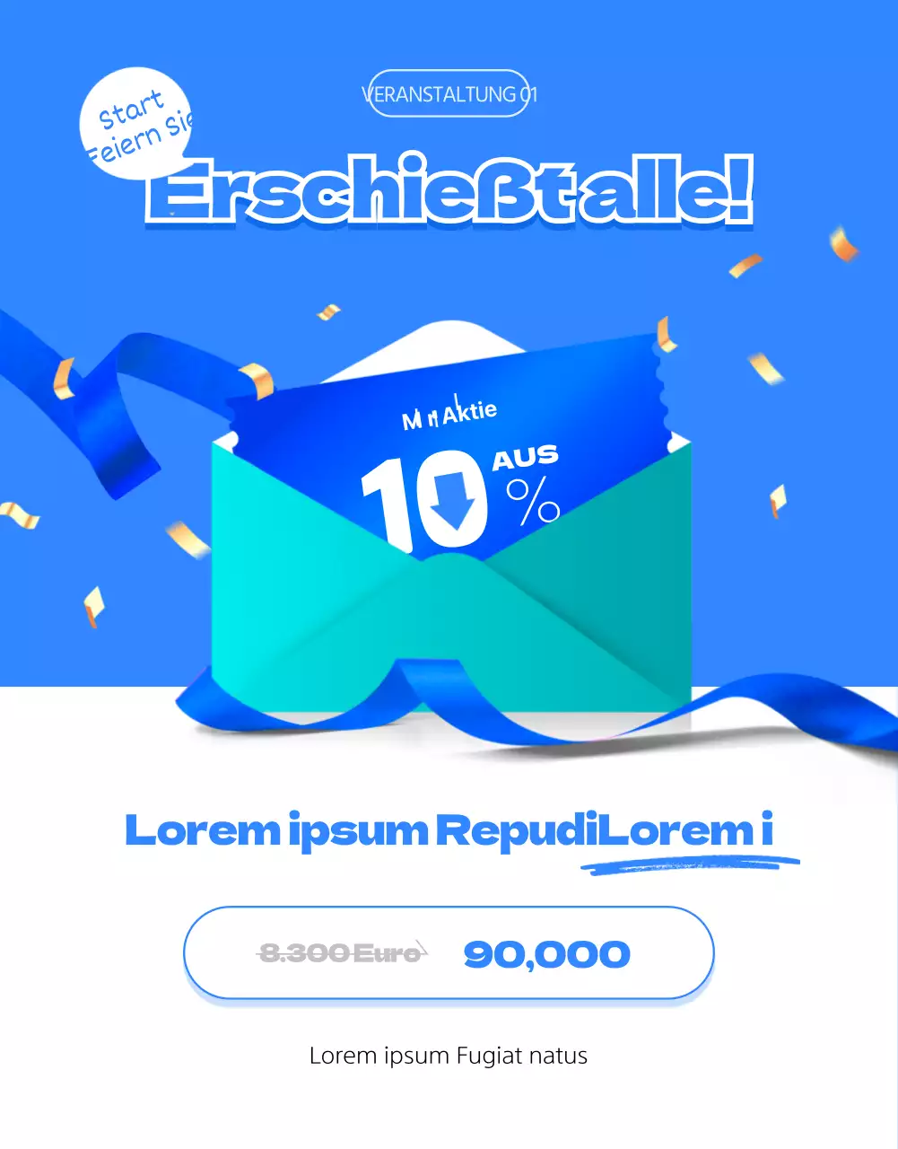 Sauberes Konzept Finanzinstrument Thema mit blauen 3D-Illustrationen