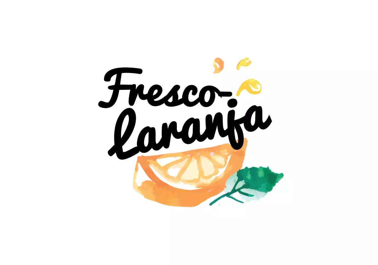 Ilustração caligráfica a laranja