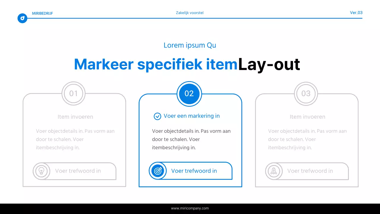 Eenvoudig blauw en wit tekstmarkeringsrapport