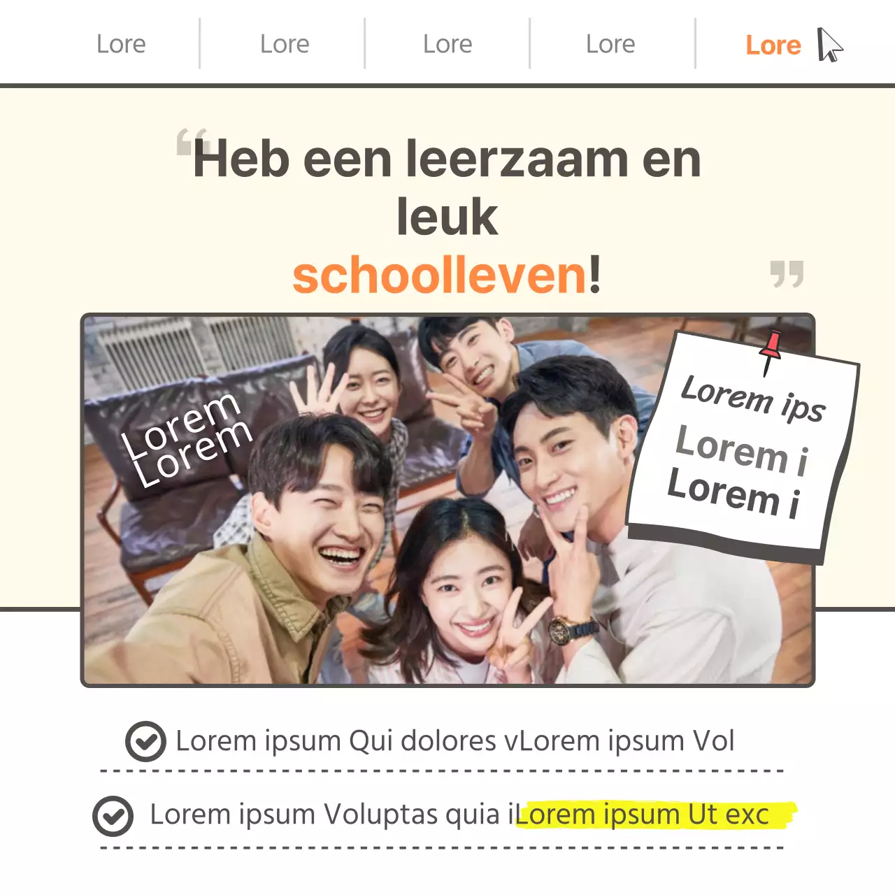 Gele schoolfooien kaartNieuws ontwerp