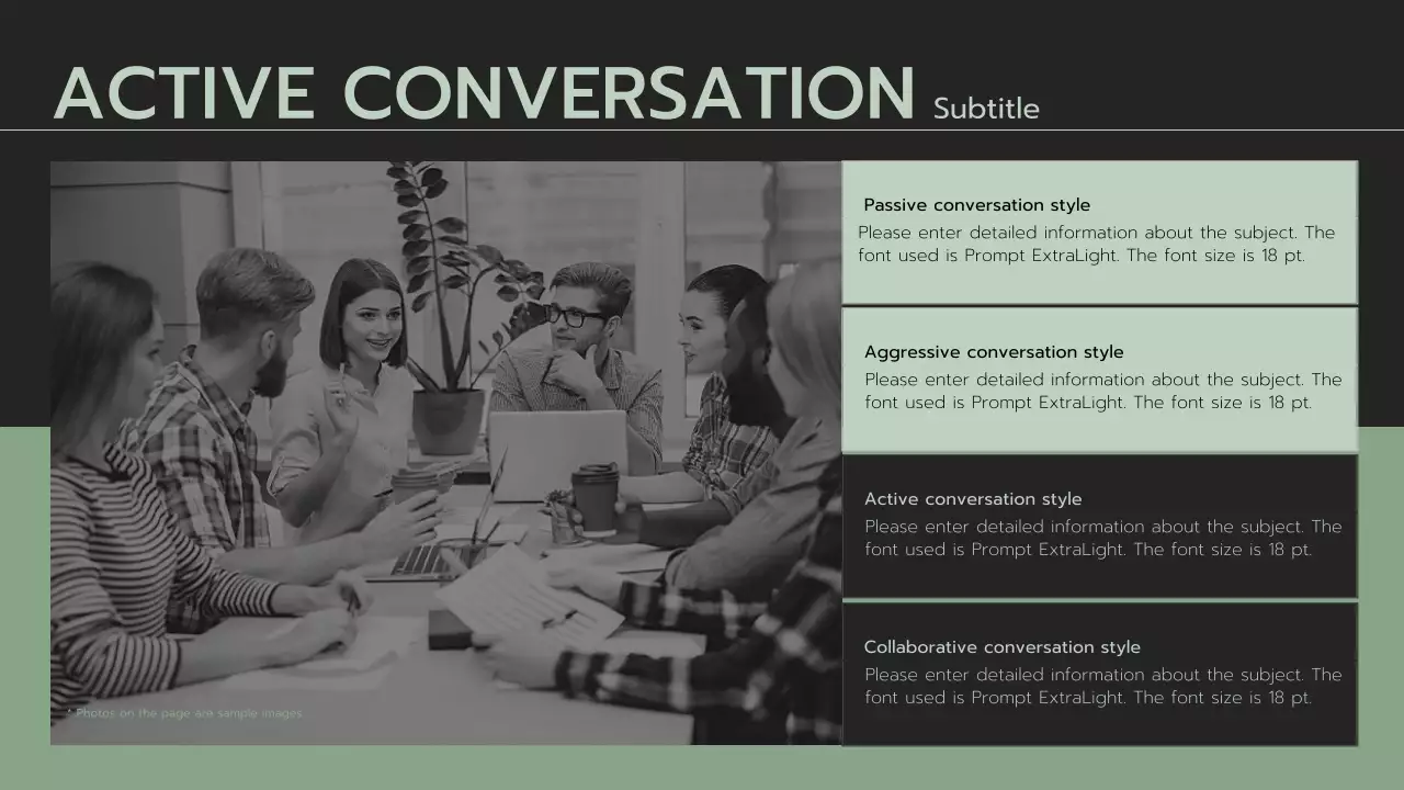 Effective communication strategies in green color