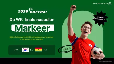 Eenvoudige voetbalaccenten in groen en zwart