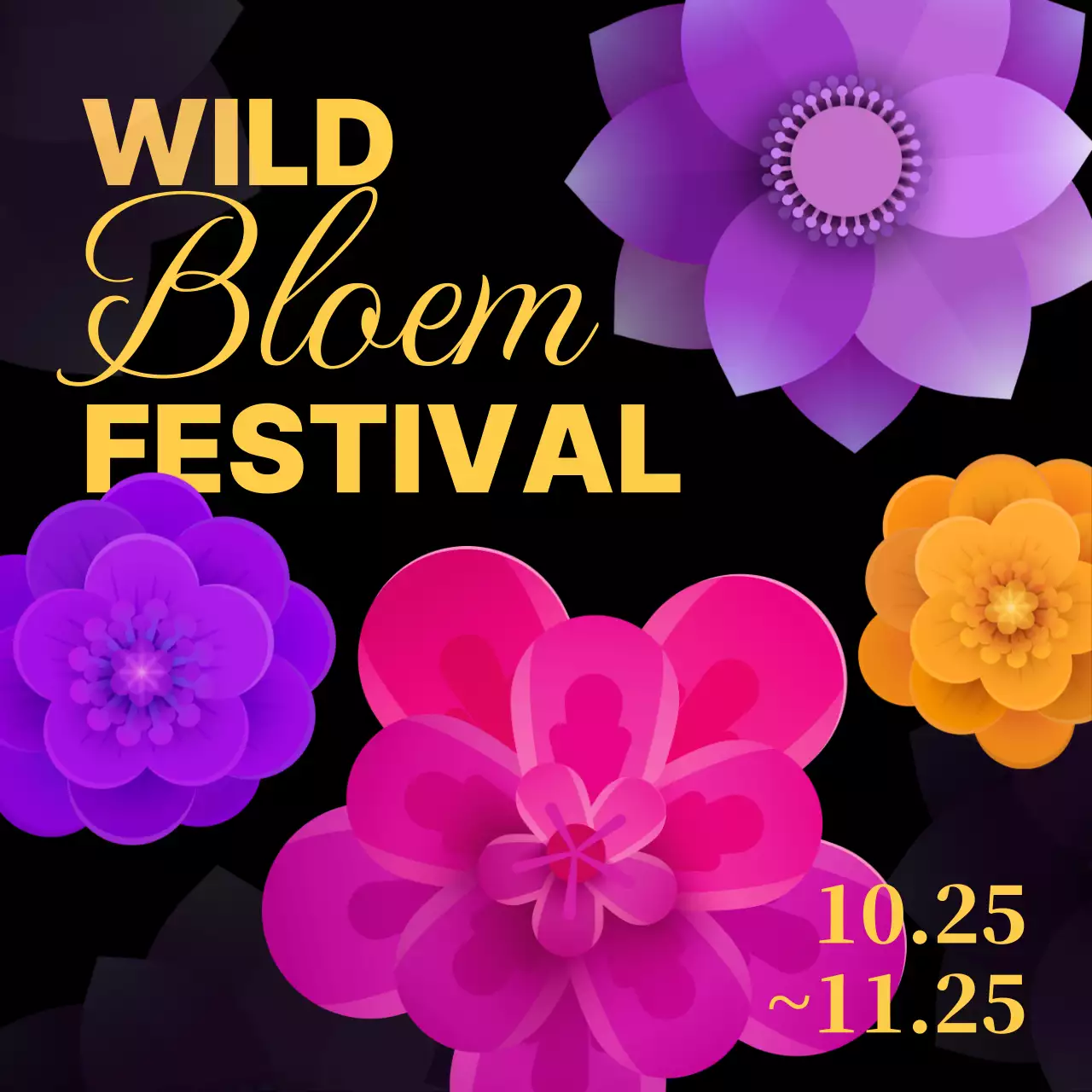 Een festival van geel en paars