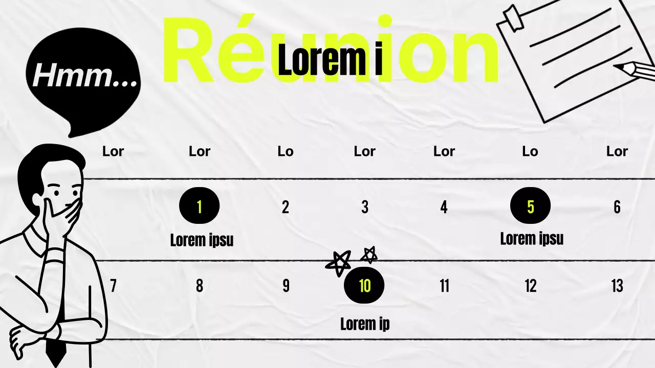 Minutes d'étude simples en jaune et gris