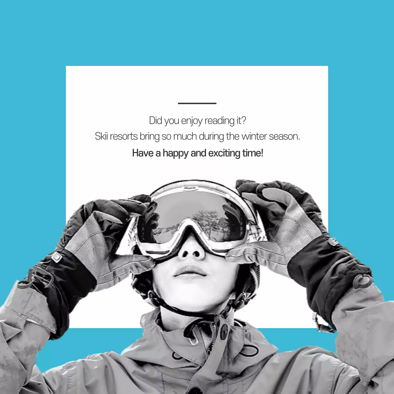 Blue Modern Ski Promotion Instagram Carousel