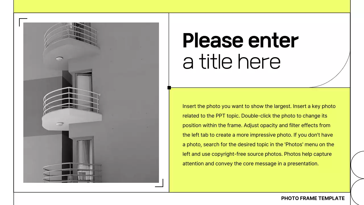 노란색 모던 사진 템플릿 프레젠테이션