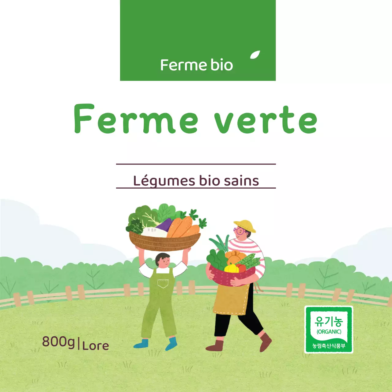 Étiquettes de légumes biologiques