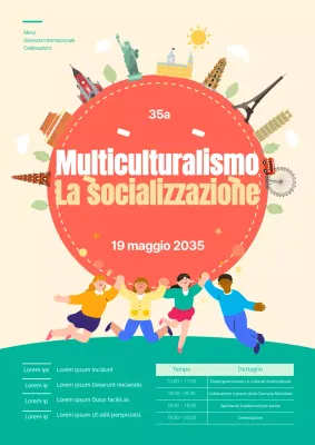 Guida agli eventi multiculturali della Giornata Mondiale nei colori corallo e menta