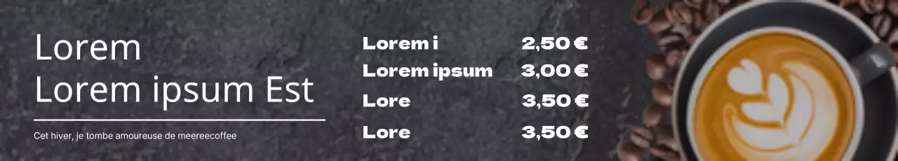 Faites la promotion de votre café en hiver avec des photos de café et de haricots gris.