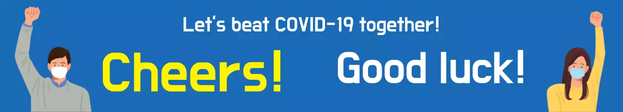 Banner de anúncio mínimo azul Covid-19