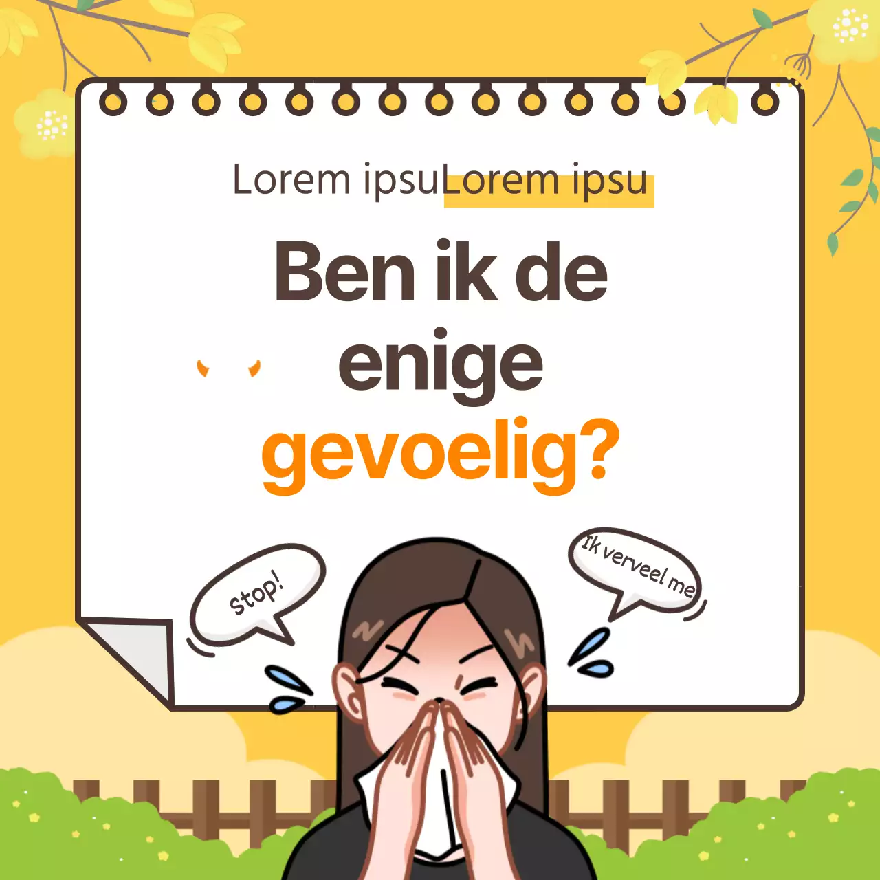 CardNews ontwerp in geel