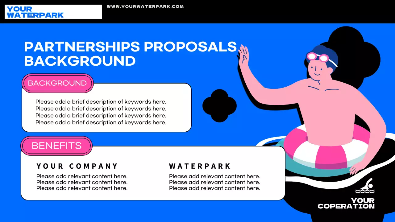 블루 모던 워터파크 프로모션 프리젠테이션