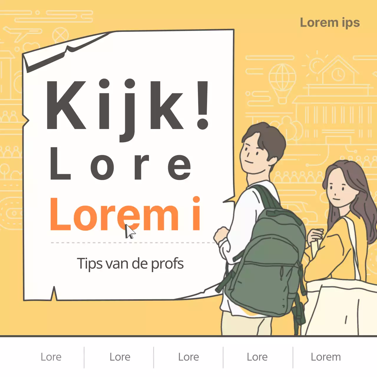 Gele schoolfooien kaartNieuws ontwerp