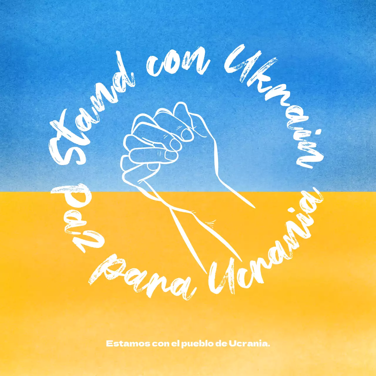 Bandera azul amarilla de UcraniaContra la guerra en color