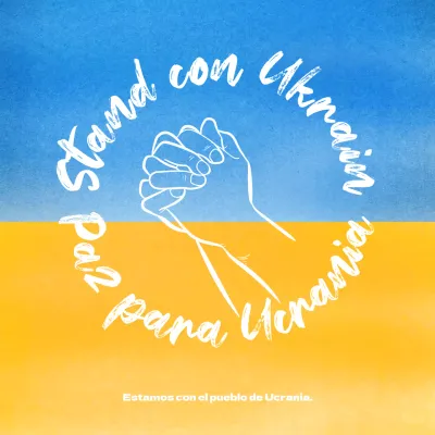 Bandera azul amarilla de UcraniaContra la guerra en color