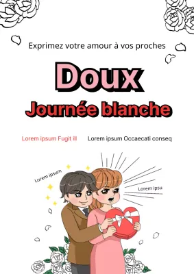 Flyer pour la Journée du blanc en blanc et rose