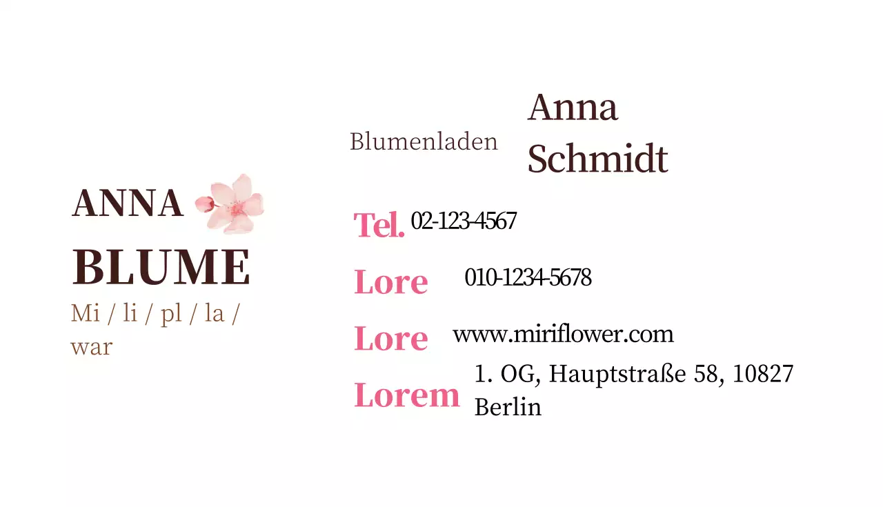 43441_Florist Visitenkarte