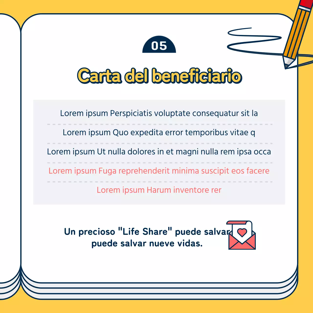 Diseño de tarjeta informativa amarilla y azul para el Día de la Donación de Órganos