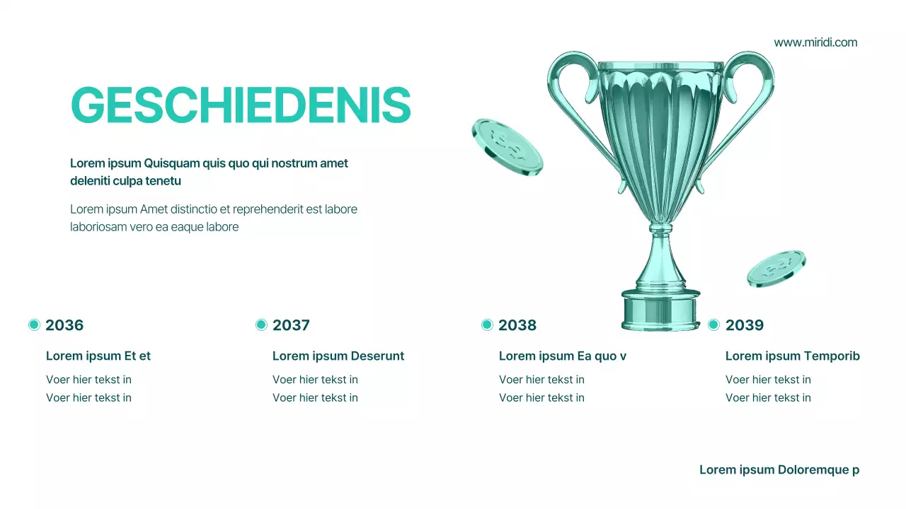 Een prospectus van een makelaarskantoor in mint en wit met geometrische vormen