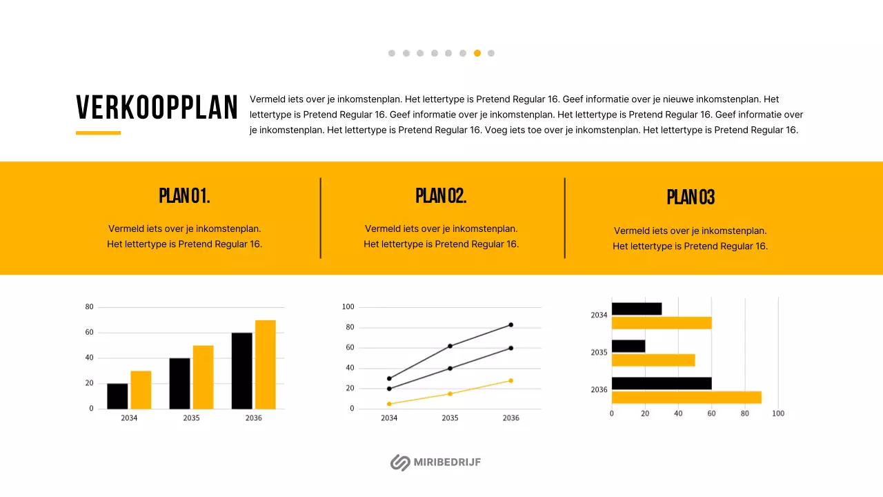 Eenvoudig ondernemingsplan voor het nieuwe jaar in wit en oranje