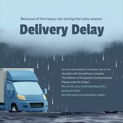 Blue Minimal Delivery Notice Social Media Post