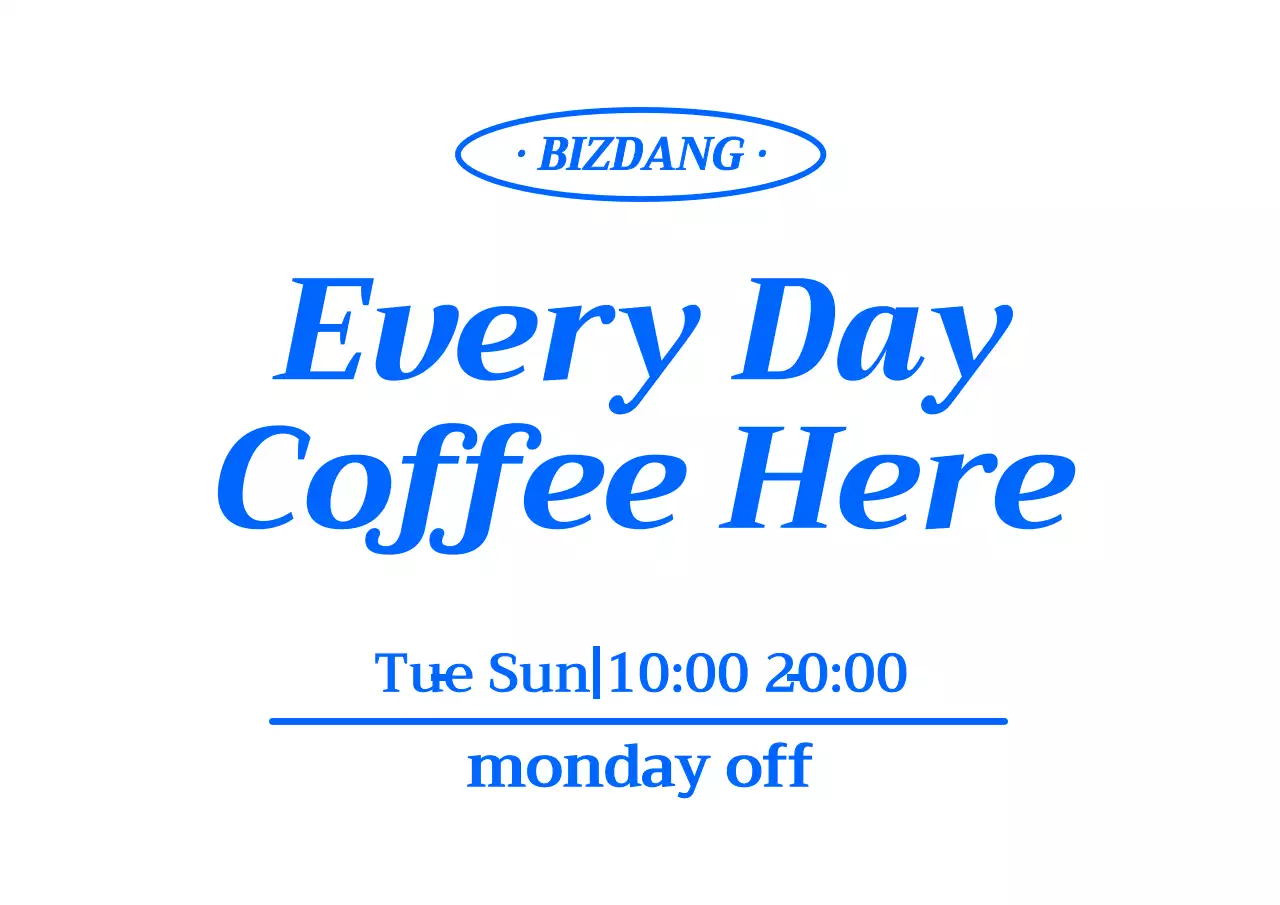 Promote a cafe with a clean, blue drink menu.