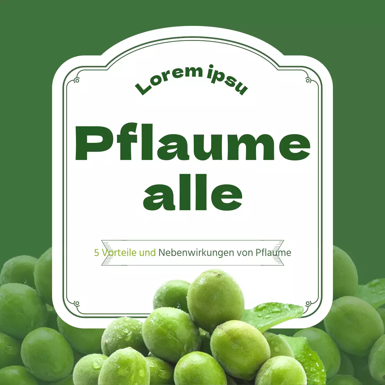 Die Vorteile von Pflaumen in einer grünen Umgebung cardnews design