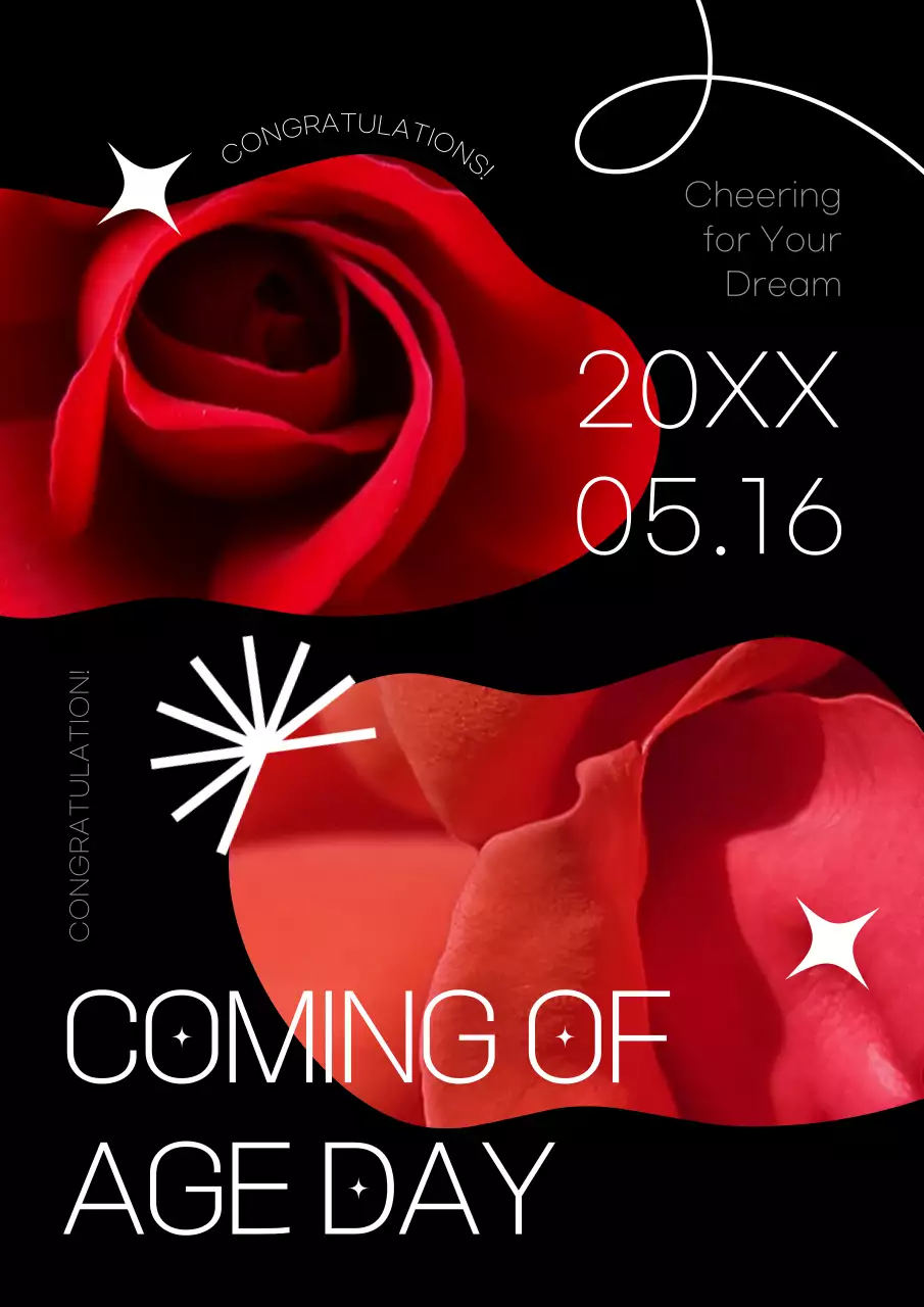 레드 엘레강트 셀러브레이션 초대 포스터