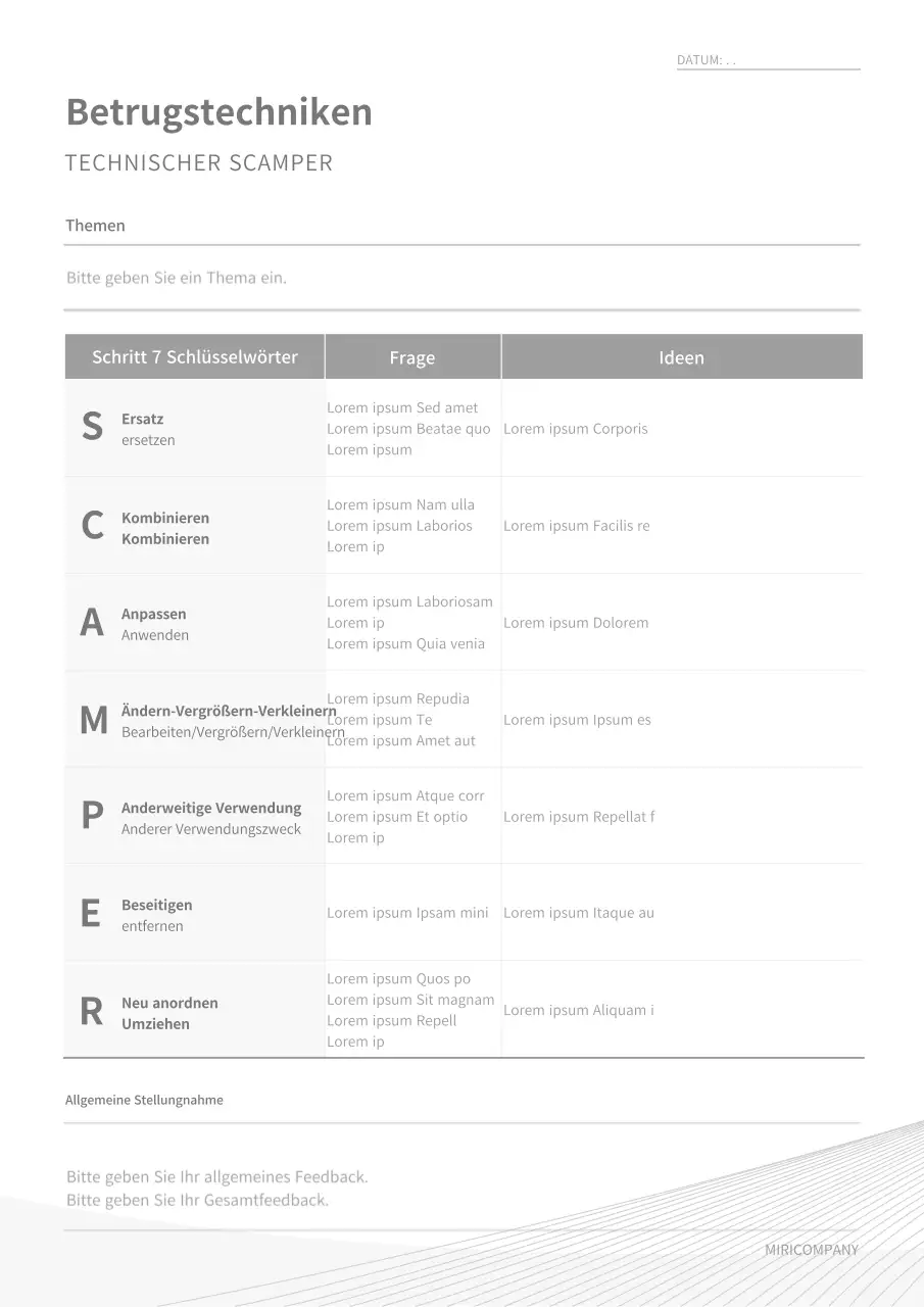 Graue, einfache Scammer-Technik-Dokumentation Formatierung