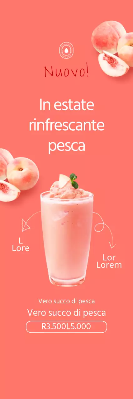 Stile semplice in rosa e bianco per promuovere un menu estivo