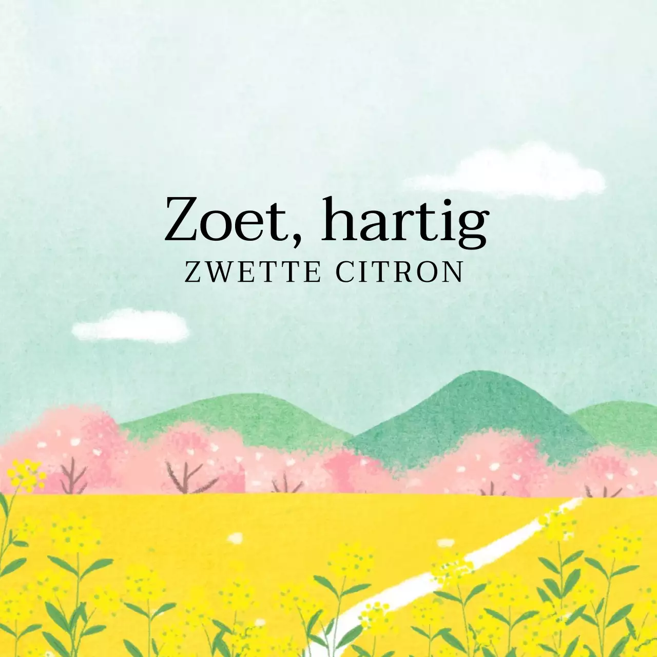 Diffuser met blauwe en gele aquarel landschapsillustratie