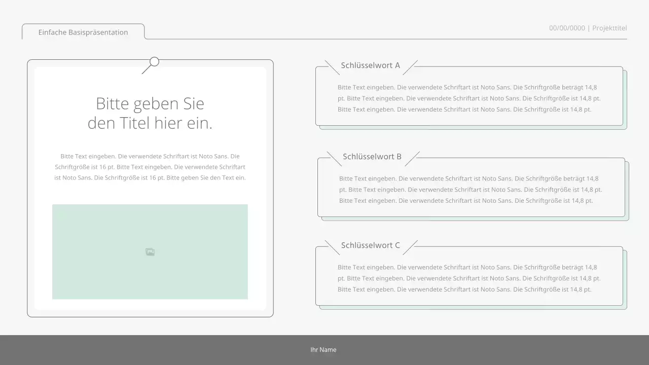 Einfaches, einfaches Präsentationskit in Pastellfarben und Weiß
