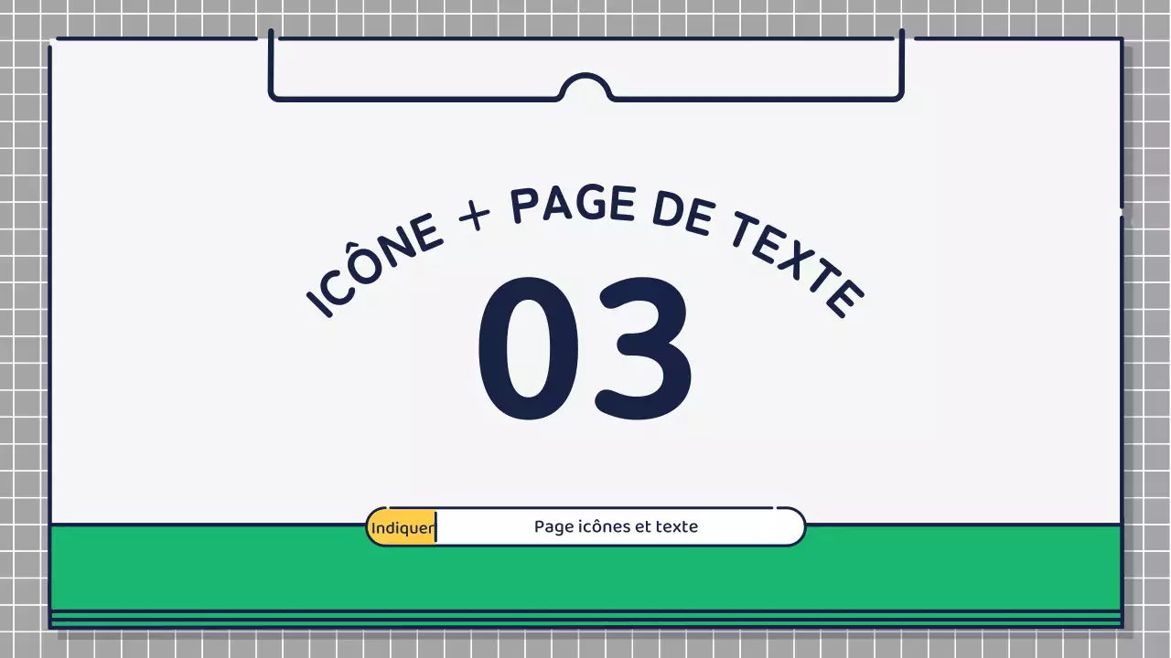 Présentation sur la conception d'icônes mignonnes et basiques en vert et jaune