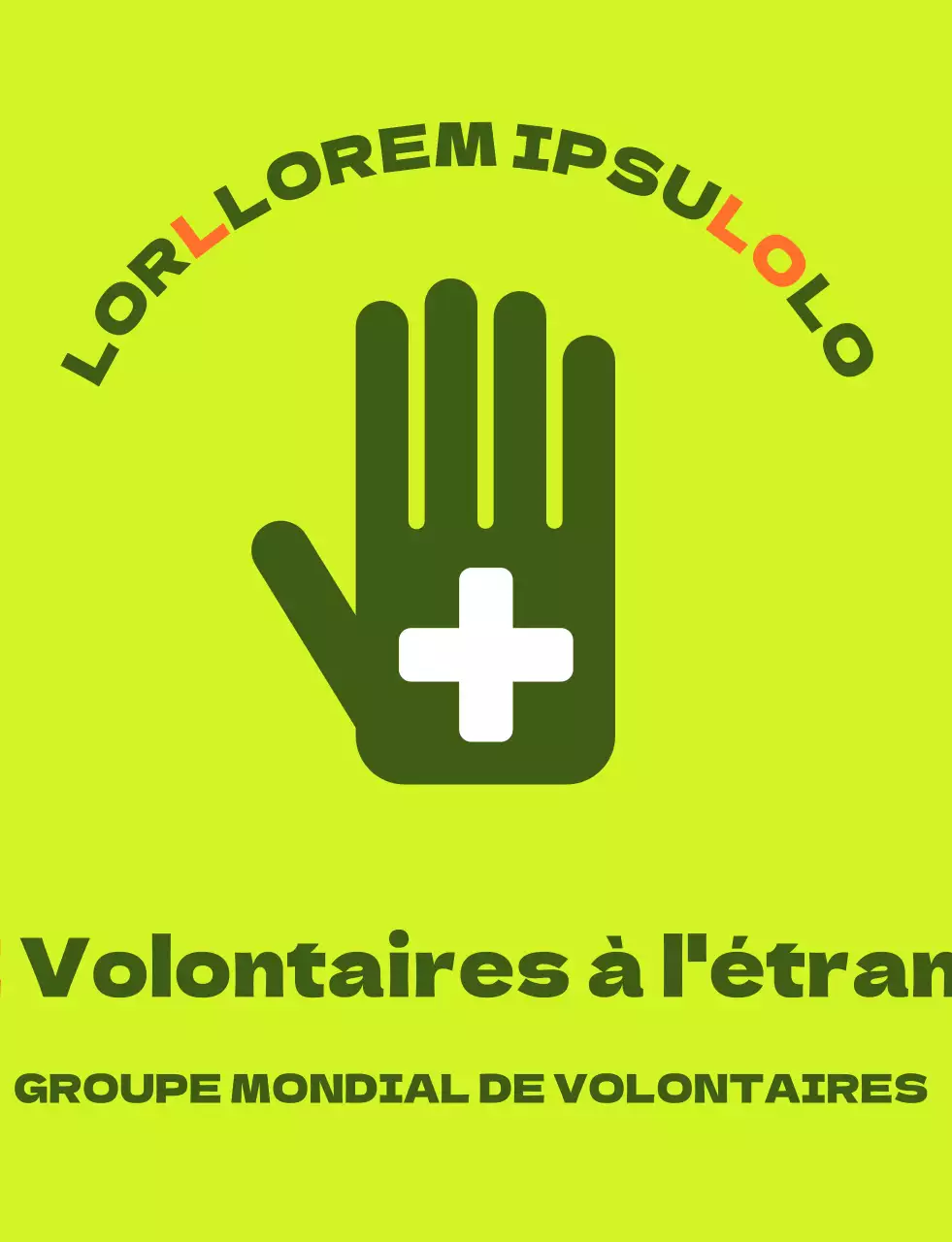 Gilet de volontaire à l'étranger avec un simple logo vert-orange
