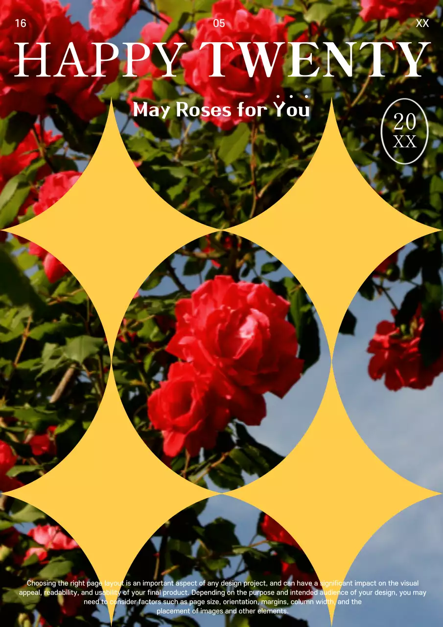 Red Floral Roses Calendar Poster