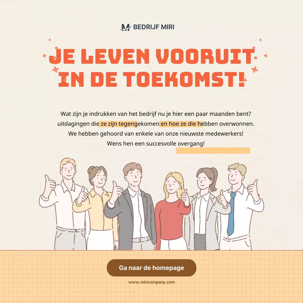 Beige Nieuwe medewerkers CardNews