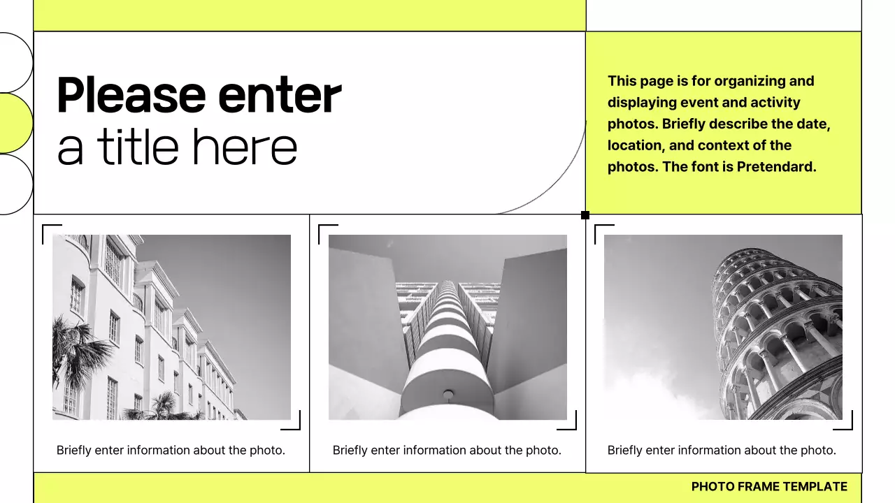 노란색 모던 사진 템플릿 프레젠테이션