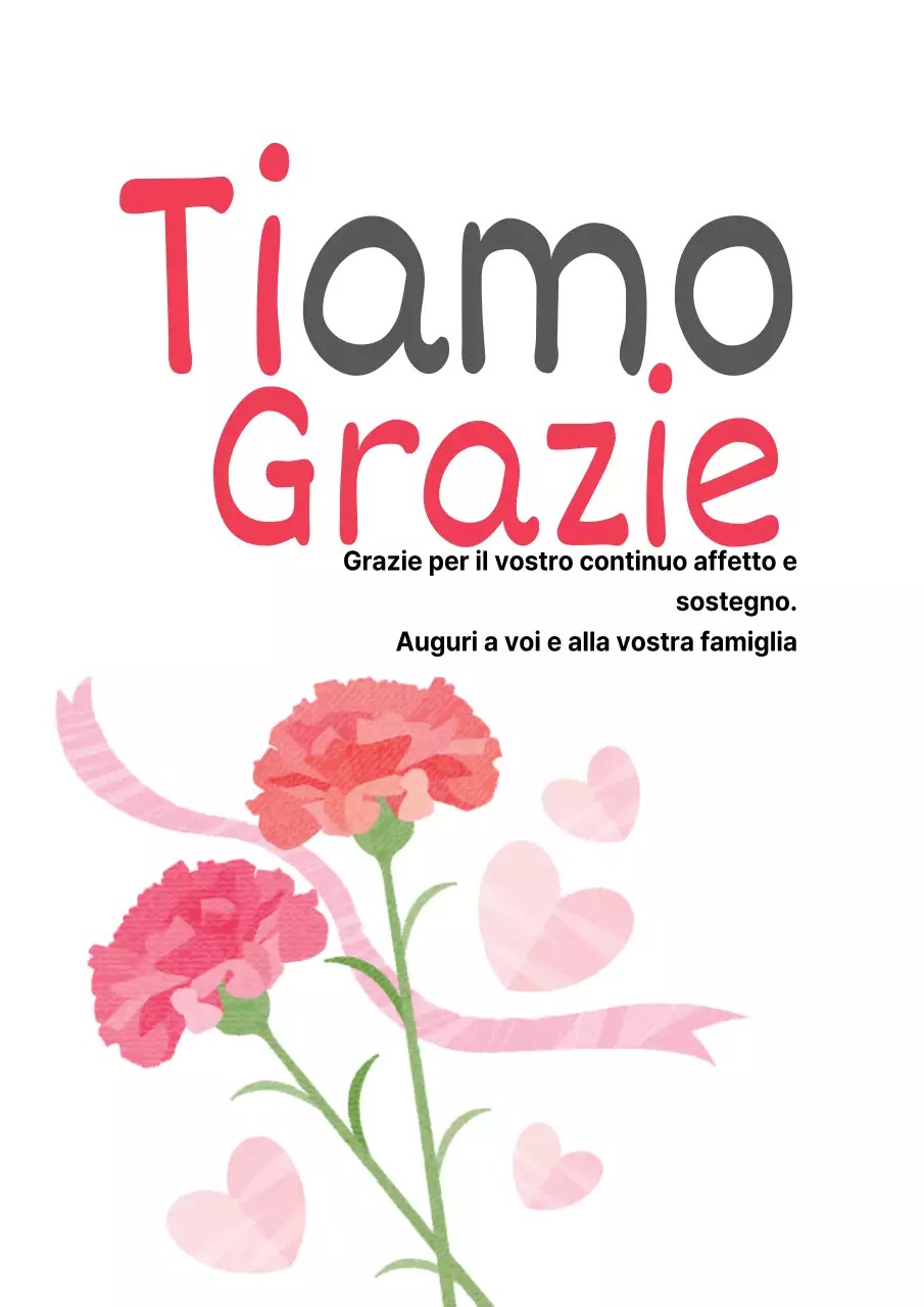 Un ringraziamento per la festa della mamma con un garofano rosa e nero illustrazione concettuale ad acquerello
