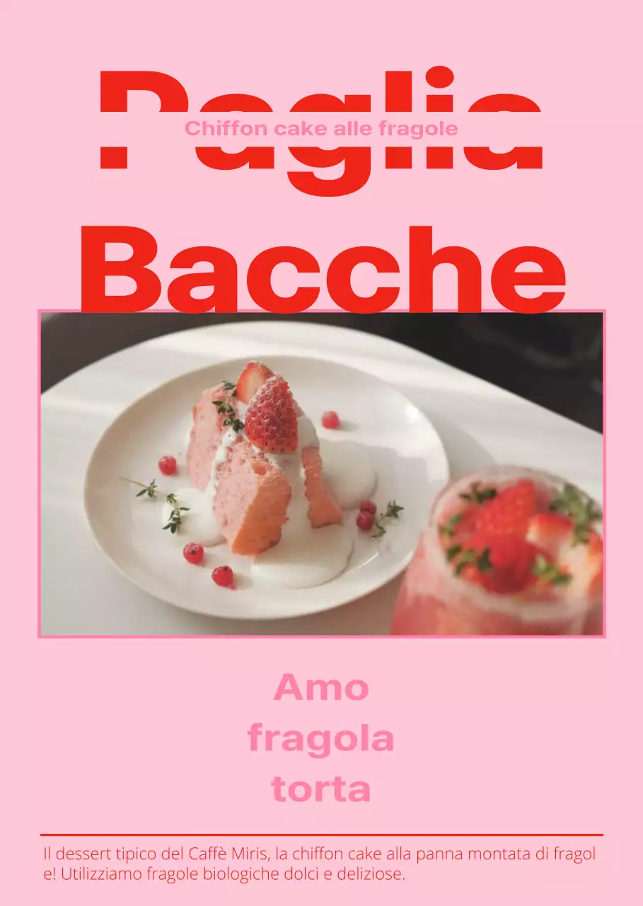 Promuovere un menu con cornice fotografica in rosso e rosa