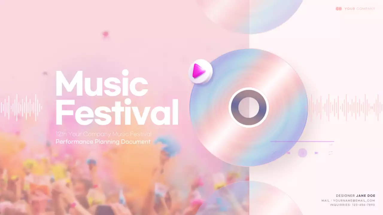 핑크 모던 뮤직 페스티벌 플랜 프레젠테이션