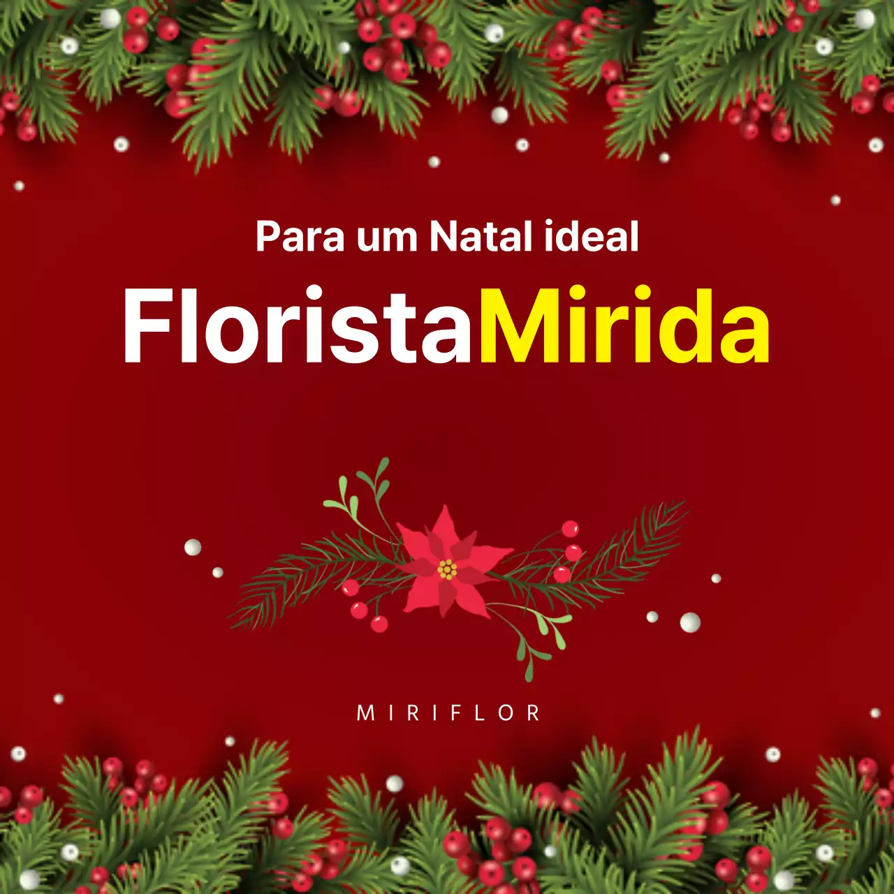 Coroa de flores vermelha Florista Quadrado de Natal