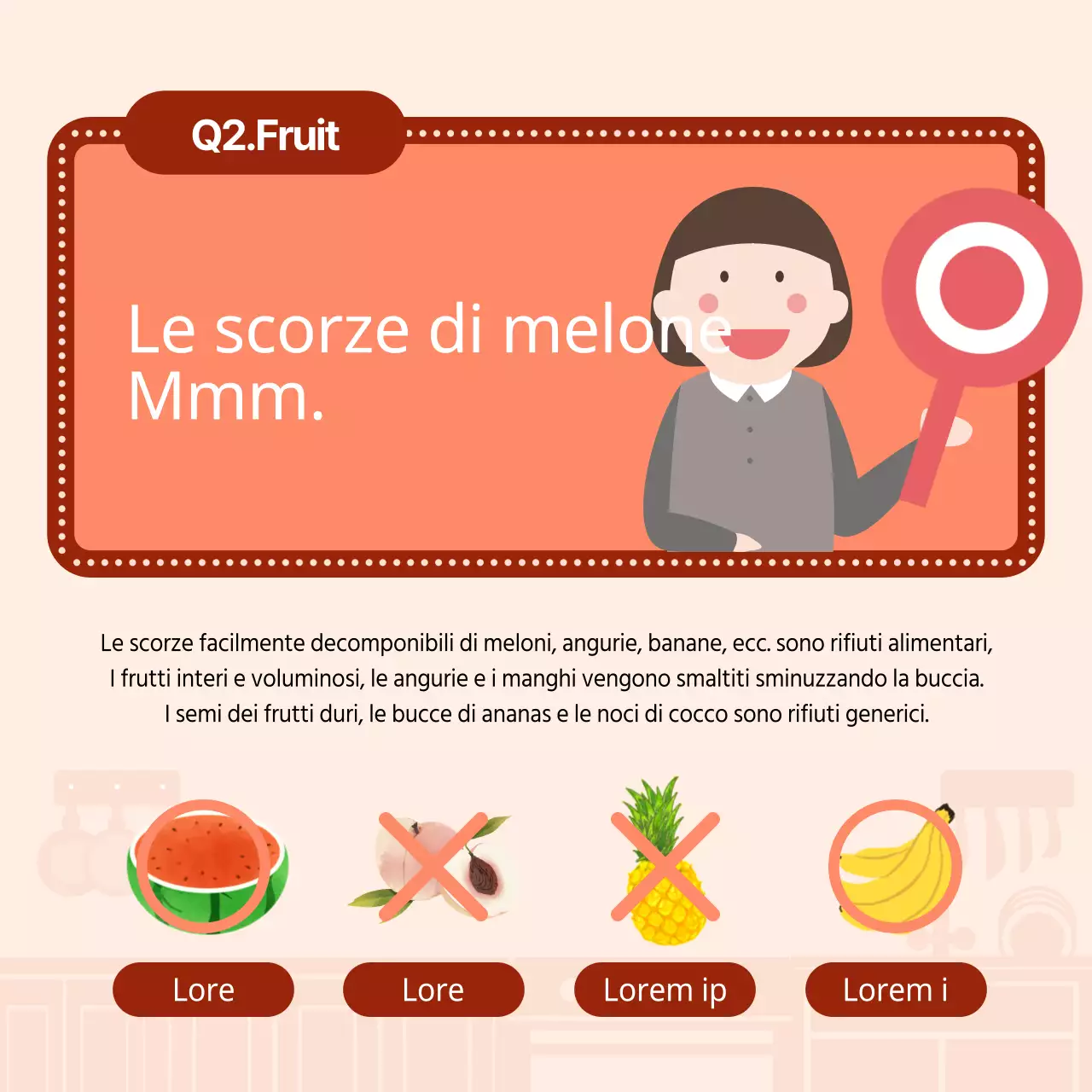 Quiz illustrato sullo spreco alimentare