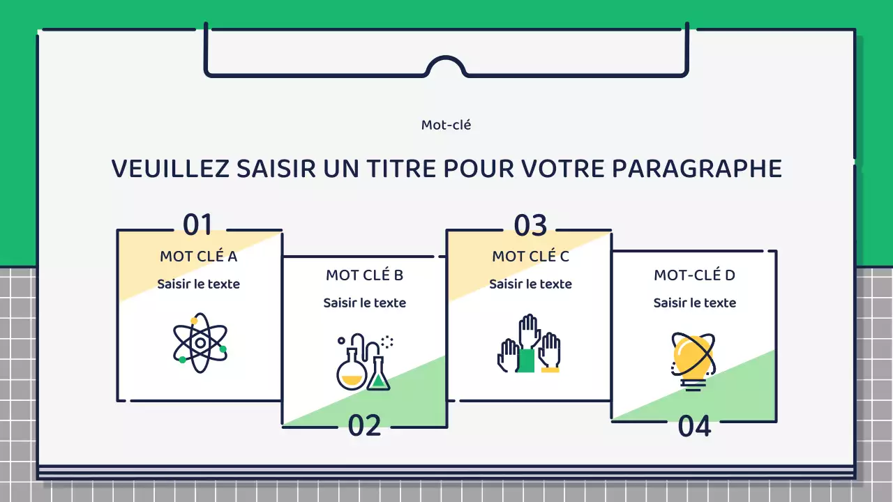 Présentation sur la conception d'icônes mignonnes et basiques en vert et jaune
