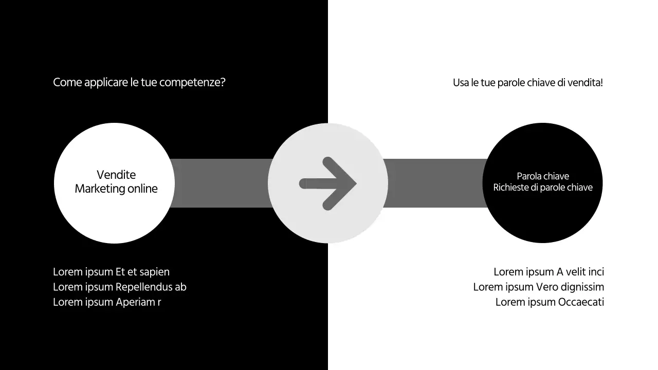 Infografica di design PROCESSO con concetto in bianco e nero